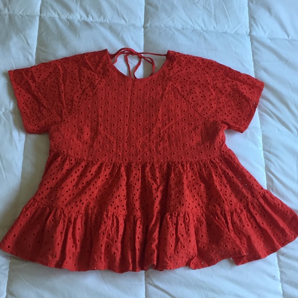 Red Ruffle Zara Blouse - Picture 2 of 5